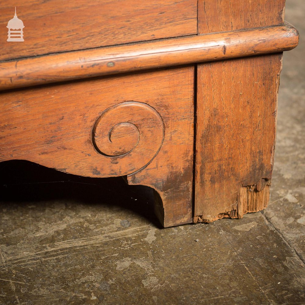 19th C Large Scale Teak Ecclesiastical Vestment Drawers Featuring Raised Moulded Panels On All Sides