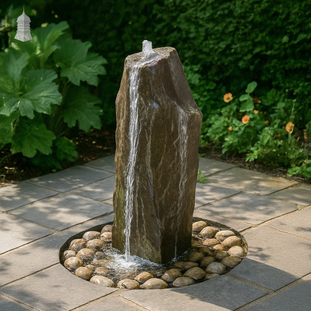 Riven Slate Monolith, Large Standing Stone Water Feature